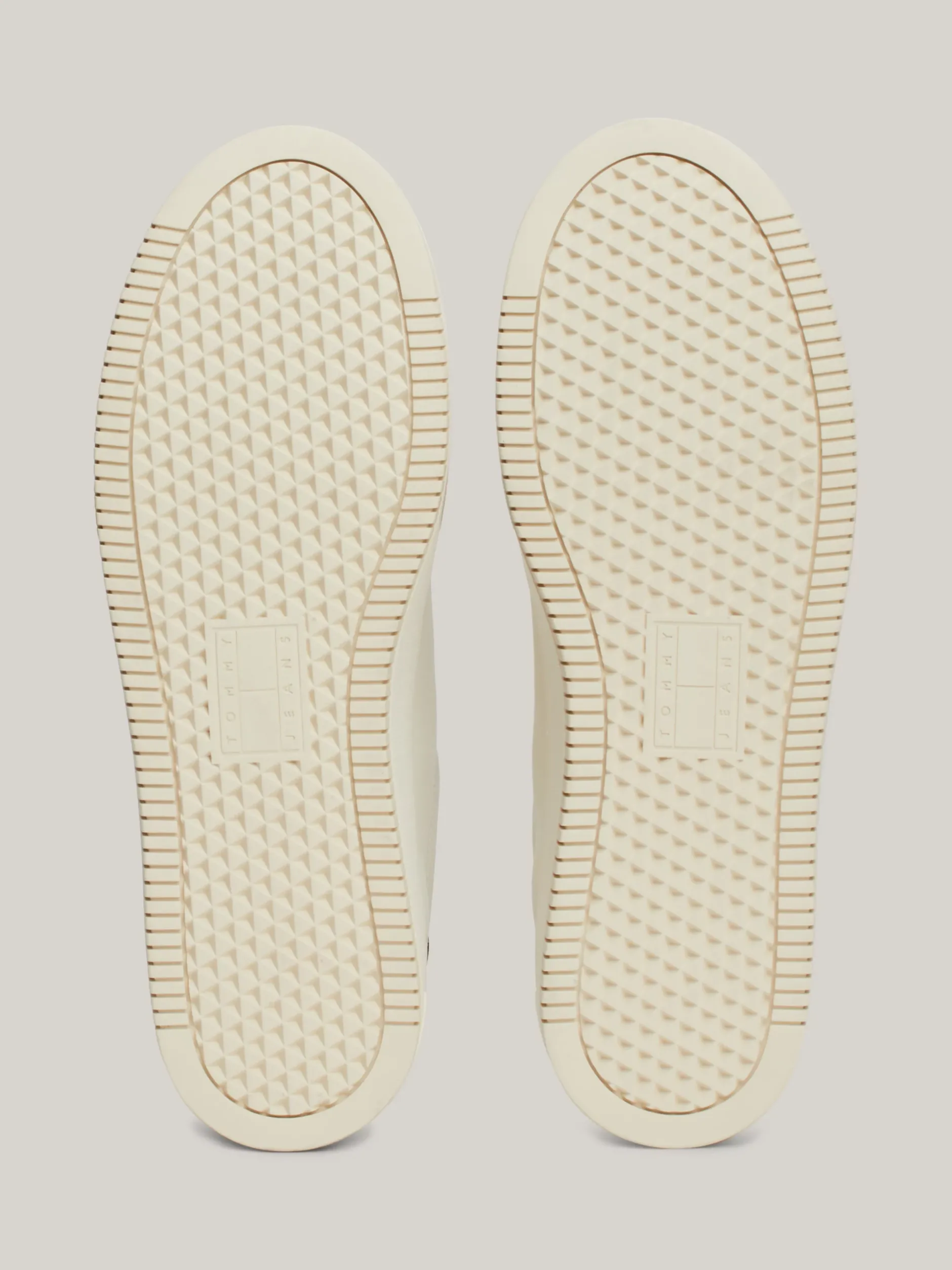 Sneakersy*Tommy Hilfiger Skórzane Buty Sportowe Na Płaskiej Podeszwie IVORY / GRAY GOLD