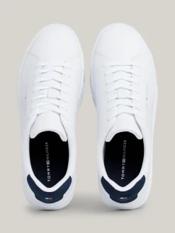 White Trainers|Sneakersy*Tommy Hilfiger Skórzane Buty Sportowe Na Grubej Podeszwie WHITE/ DESERT SKY