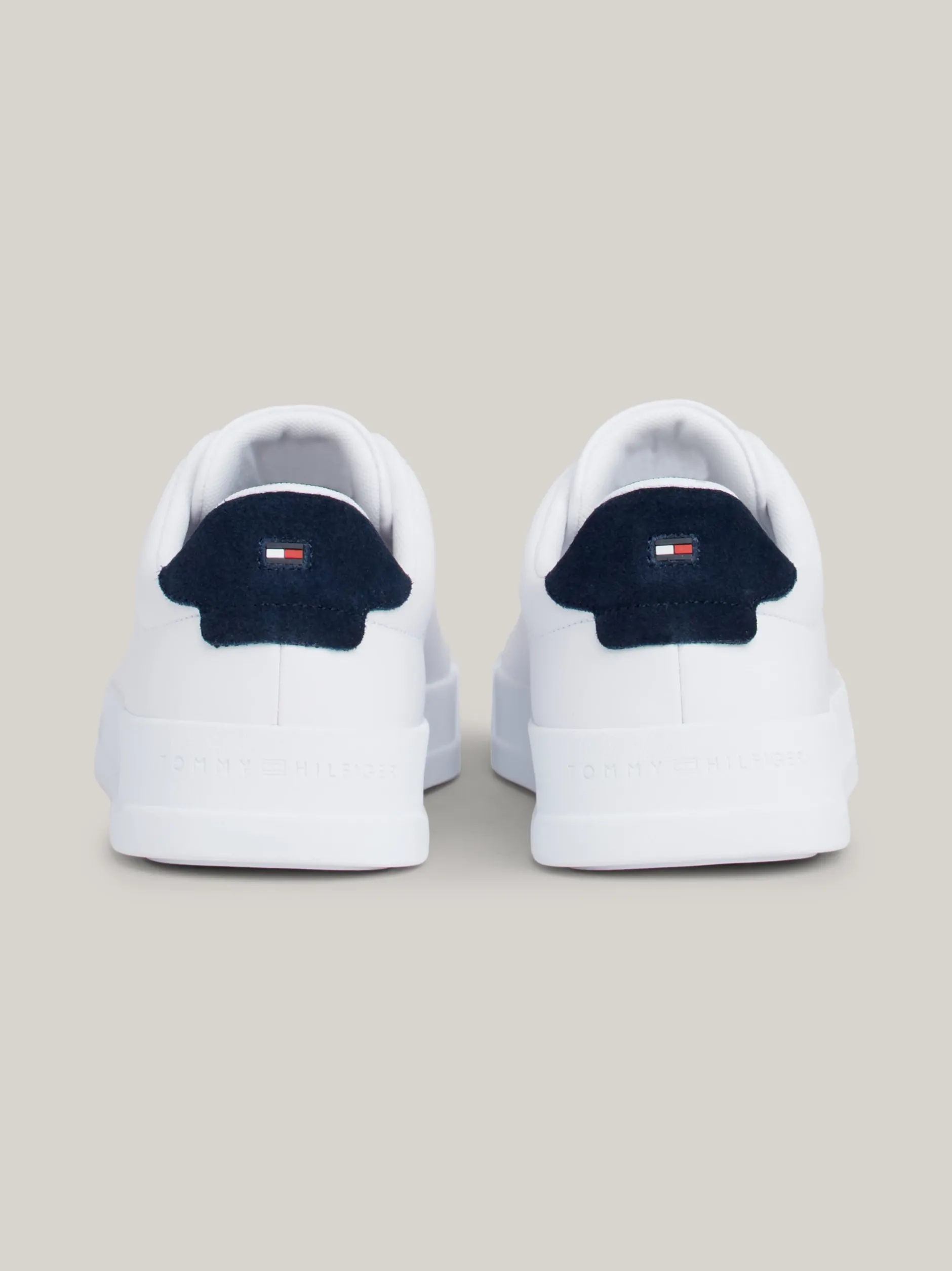 White Trainers|Sneakersy*Tommy Hilfiger Skórzane Buty Sportowe Na Grubej Podeszwie WHITE/ DESERT SKY