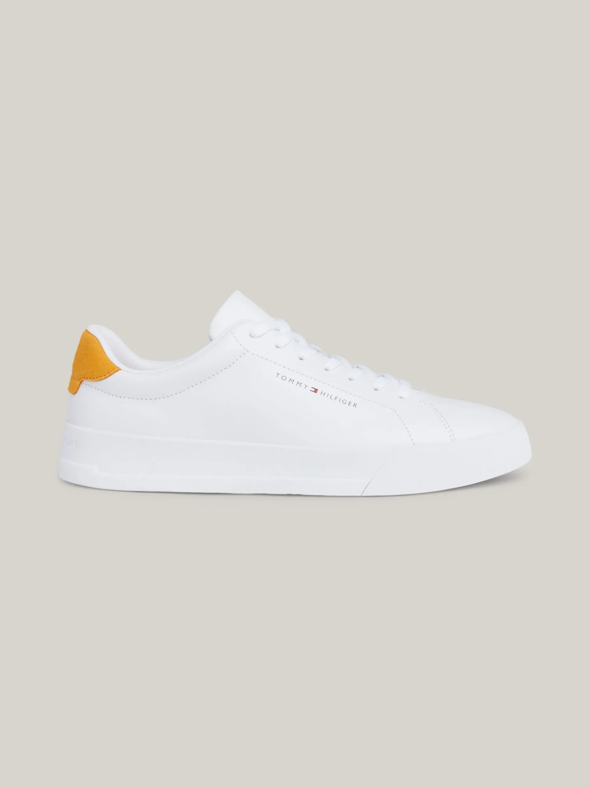 White Trainers|Sneakersy*Tommy Hilfiger Skórzane Buty Sportowe Na Grubej Podeszwie WHITE/RICH OCHRE