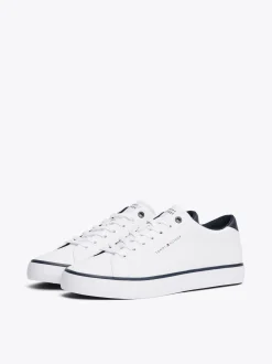 White Trainers|Sneakersy*Tommy Hilfiger Skórzane Buty Sportowe Na Płaskiej Platformie WHITE