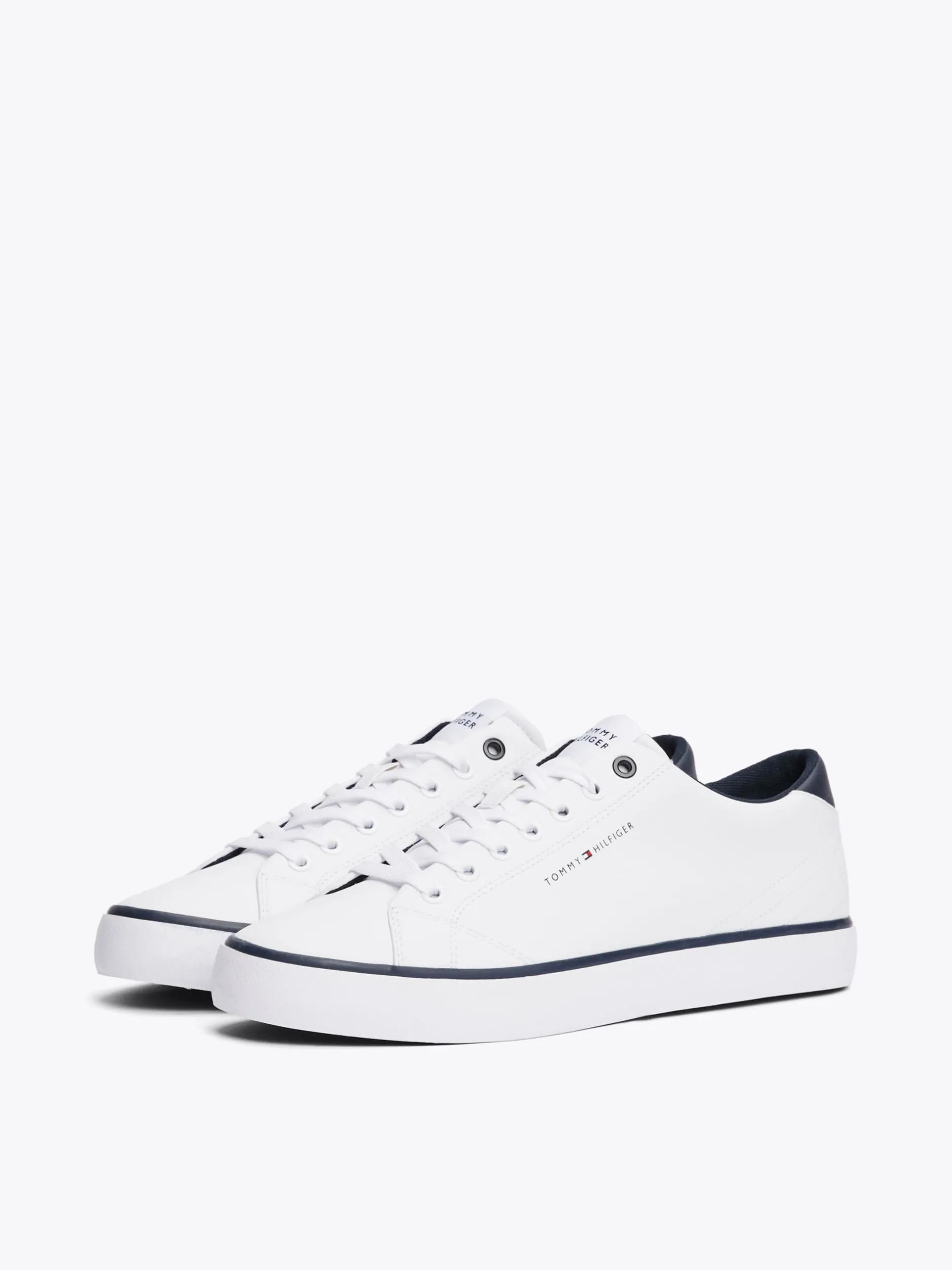 White Trainers|Sneakersy*Tommy Hilfiger Skórzane Buty Sportowe Na Płaskiej Platformie WHITE
