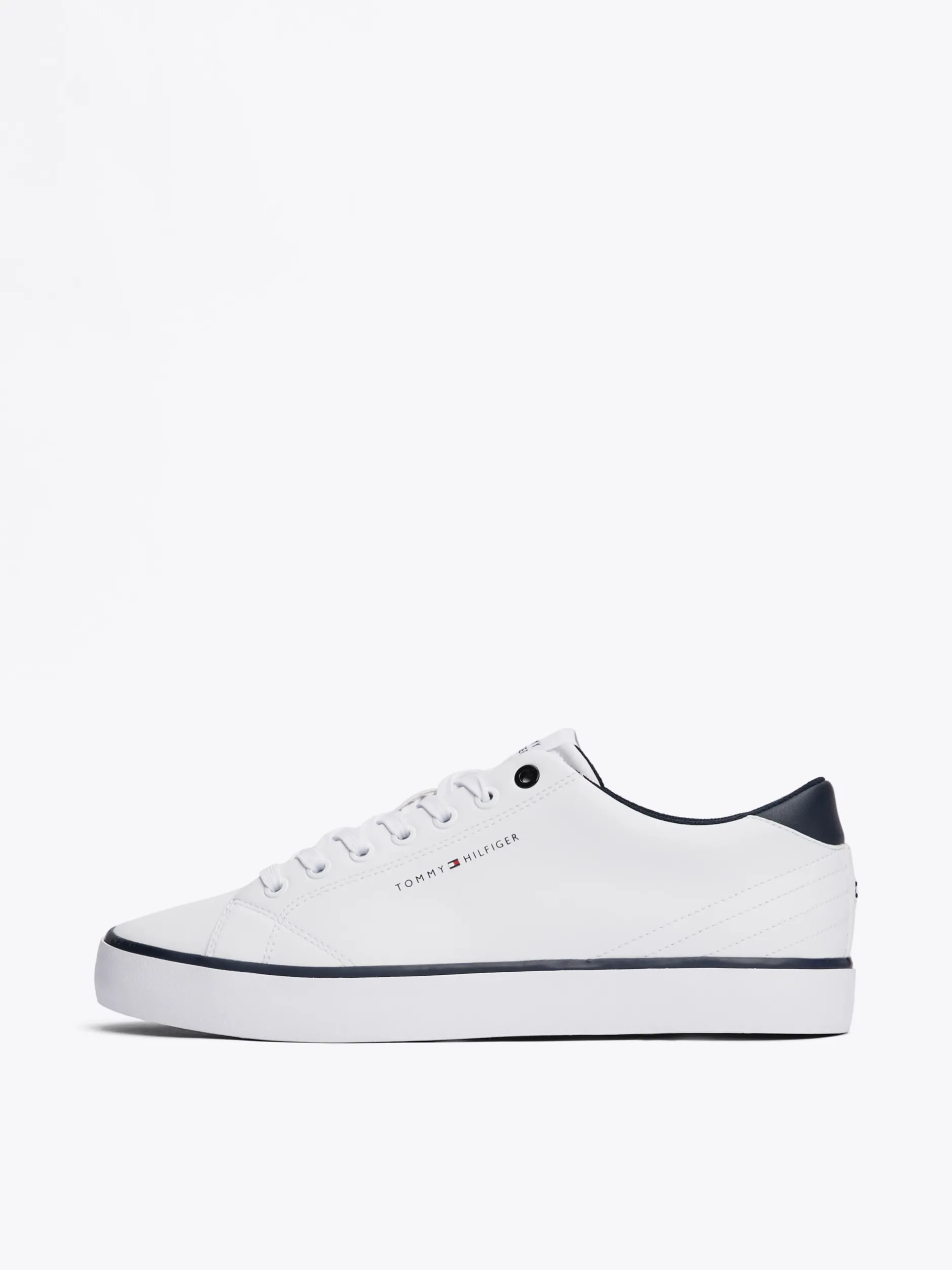 White Trainers|Sneakersy*Tommy Hilfiger Skórzane Buty Sportowe Na Płaskiej Platformie WHITE