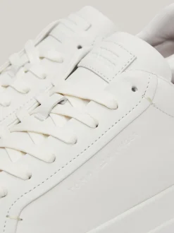 White Trainers|Sneakersy*Tommy Hilfiger Skórzane Buty Sportowe Na Grubej Podeszwie ECRU