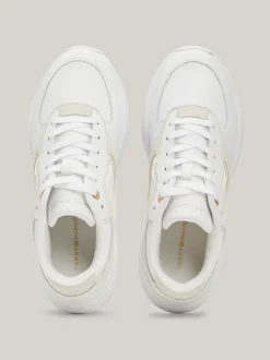 Sneakersy*Tommy Hilfiger Skórzane Buty Sportowe Na Grubej Podeszwie WHITE