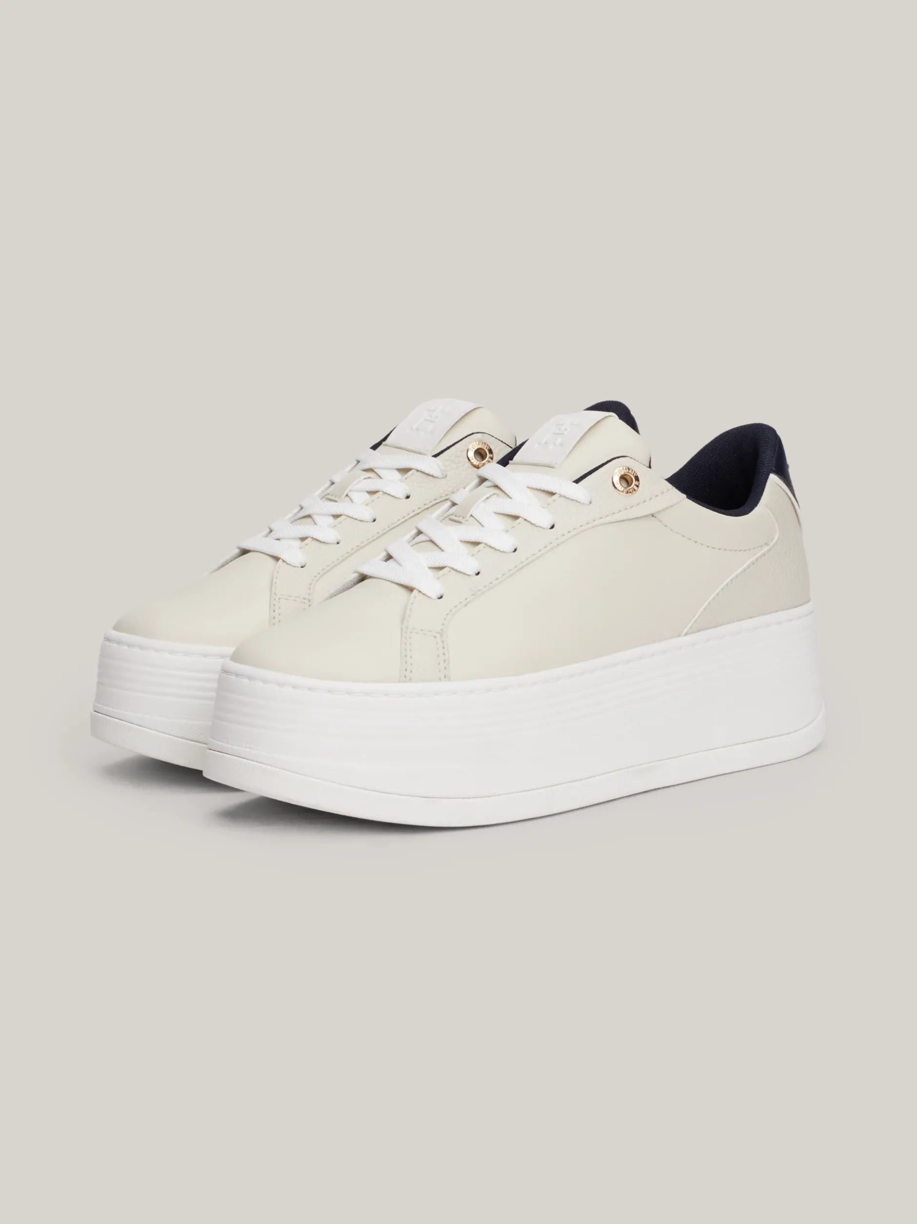 Sneakersy*Tommy Hilfiger Skórzane Buty Sportowe Na Platformie NEWSPRINT