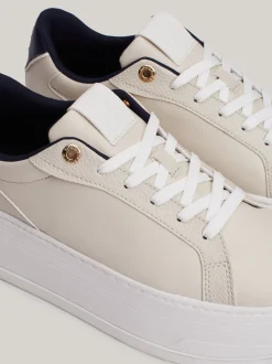 Sneakersy*Tommy Hilfiger Skórzane Buty Sportowe Na Platformie NEWSPRINT