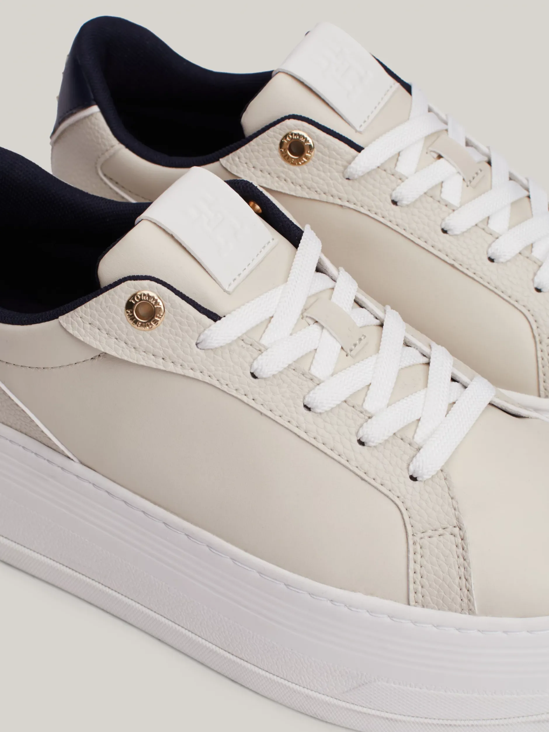 Sneakersy*Tommy Hilfiger Skórzane Buty Sportowe Na Platformie NEWSPRINT