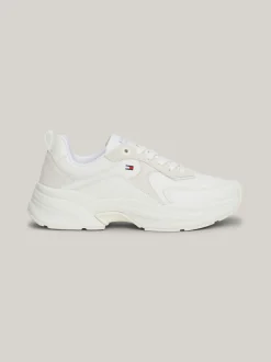 Sneakersy*Tommy Hilfiger Skórzane Buty Sportowe Na Grubej Podeszwie WHITE
