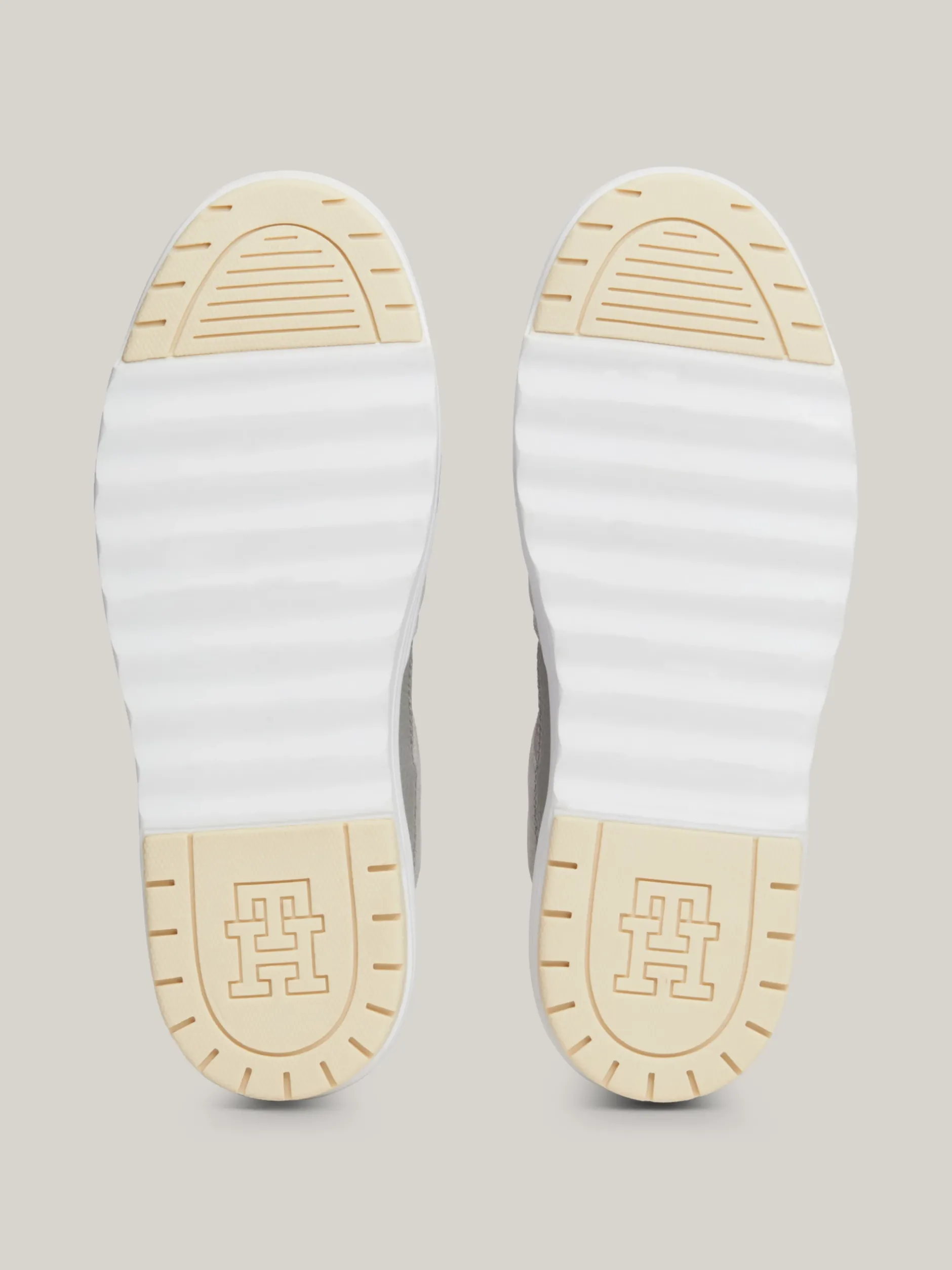 Sneakersy*Tommy Hilfiger Skórzane Buty Sportowe O Mieszanej Fakturze ANTIQUE SILVER