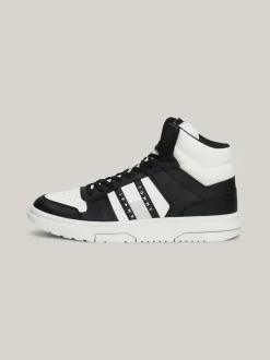 Sneakersy*Tommy Hilfiger Skórzane Buty Sportowe The Brooklyn Do Kostki BLACK
