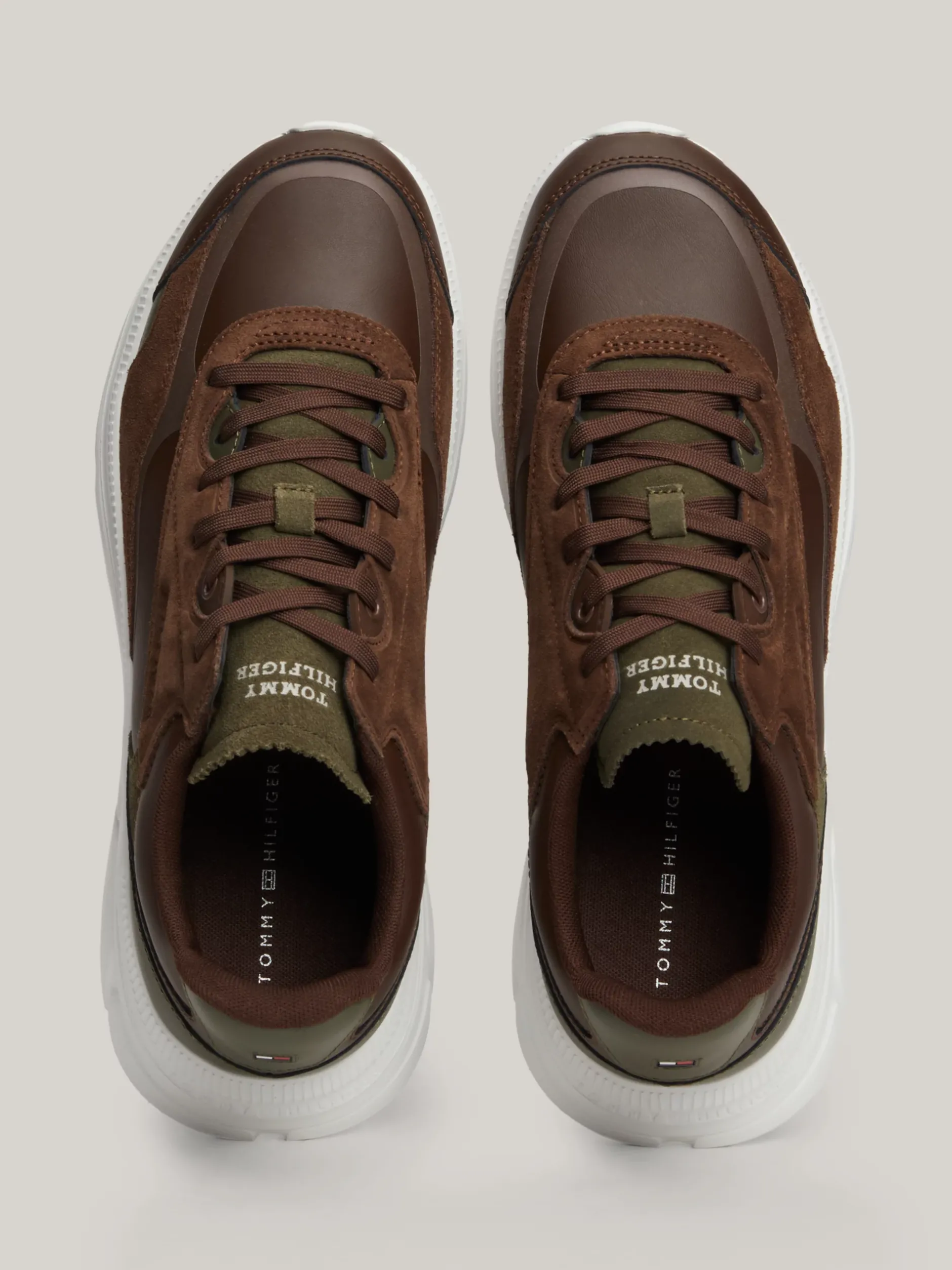 Sneakersy*Tommy Hilfiger Skórzane Buty Sportowe Typu Runner COCOA