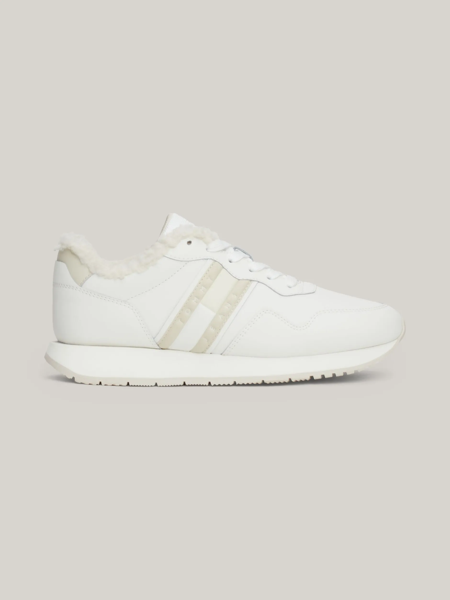 Sneakersy*Tommy Hilfiger Skórzane Buty Sportowe Z Ciepłą Wyściółką ECRU