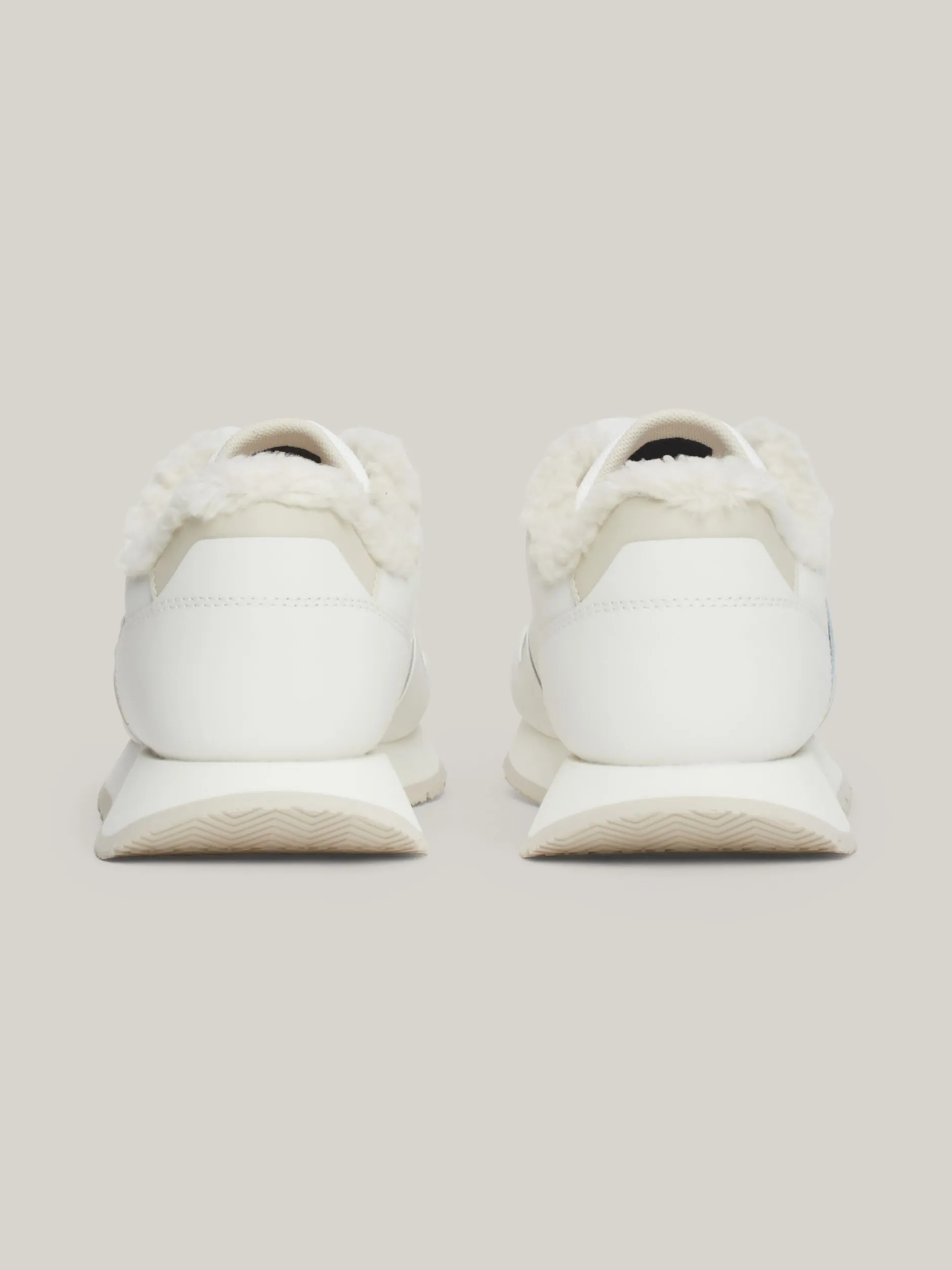 Sneakersy*Tommy Hilfiger Skórzane Buty Sportowe Z Ciepłą Wyściółką ECRU