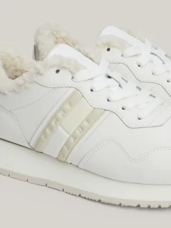 Sneakersy*Tommy Hilfiger Skórzane Buty Sportowe Z Ciepłą Wyściółką ECRU
