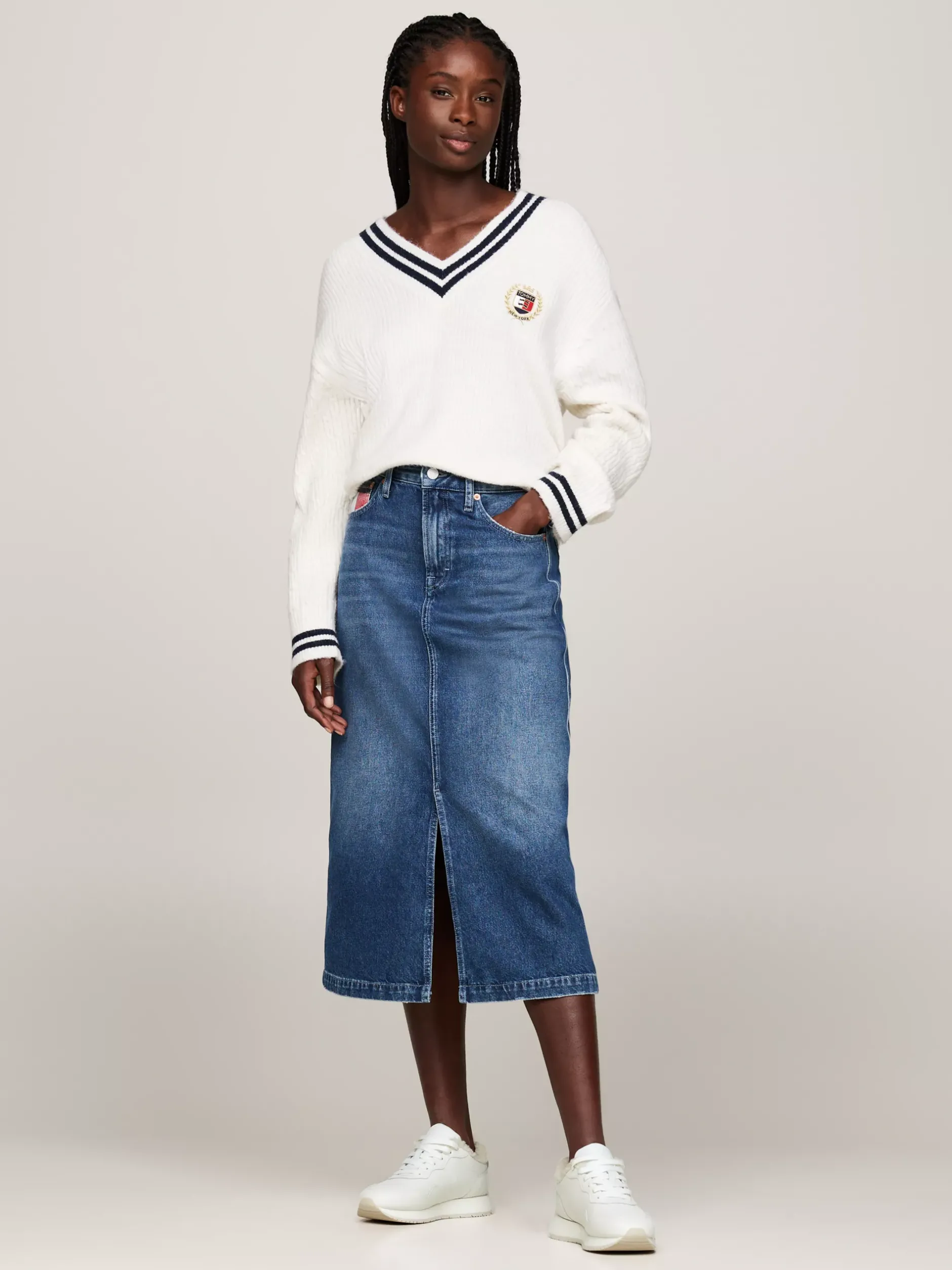 Sneakersy*Tommy Hilfiger Skórzane Buty Sportowe Z Ciepłą Wyściółką ECRU
