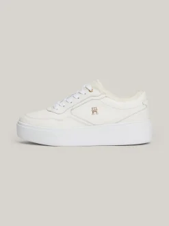 Sneakersy*Tommy Hilfiger Skórzane Buty Sportowe Z Ciepłą Wyściółką ANCIENT WHITE