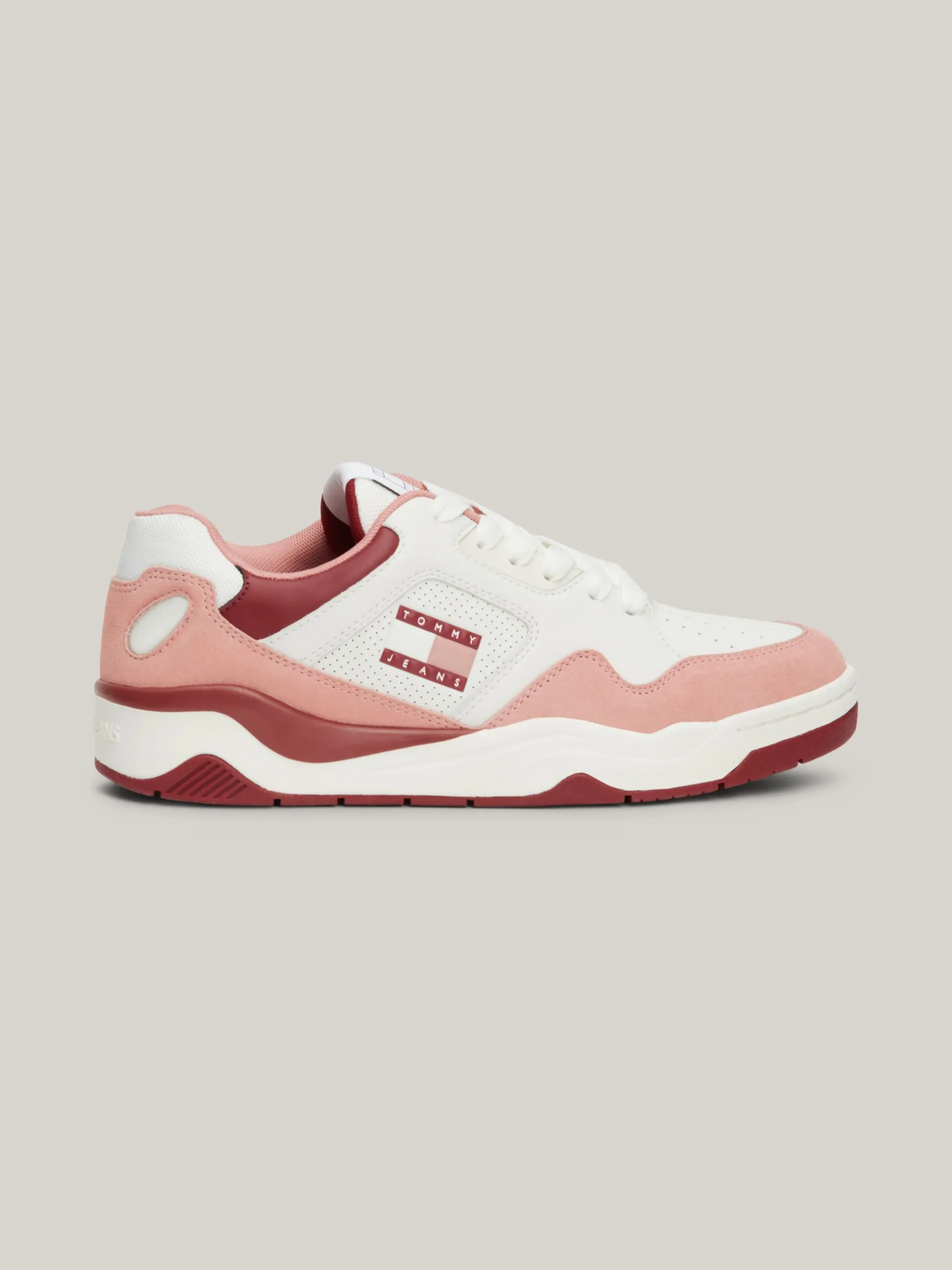 Sneakersy*Tommy Hilfiger Skórzane Buty Sportowe Z Kolorowymi Wstawkami CHALKY PINK