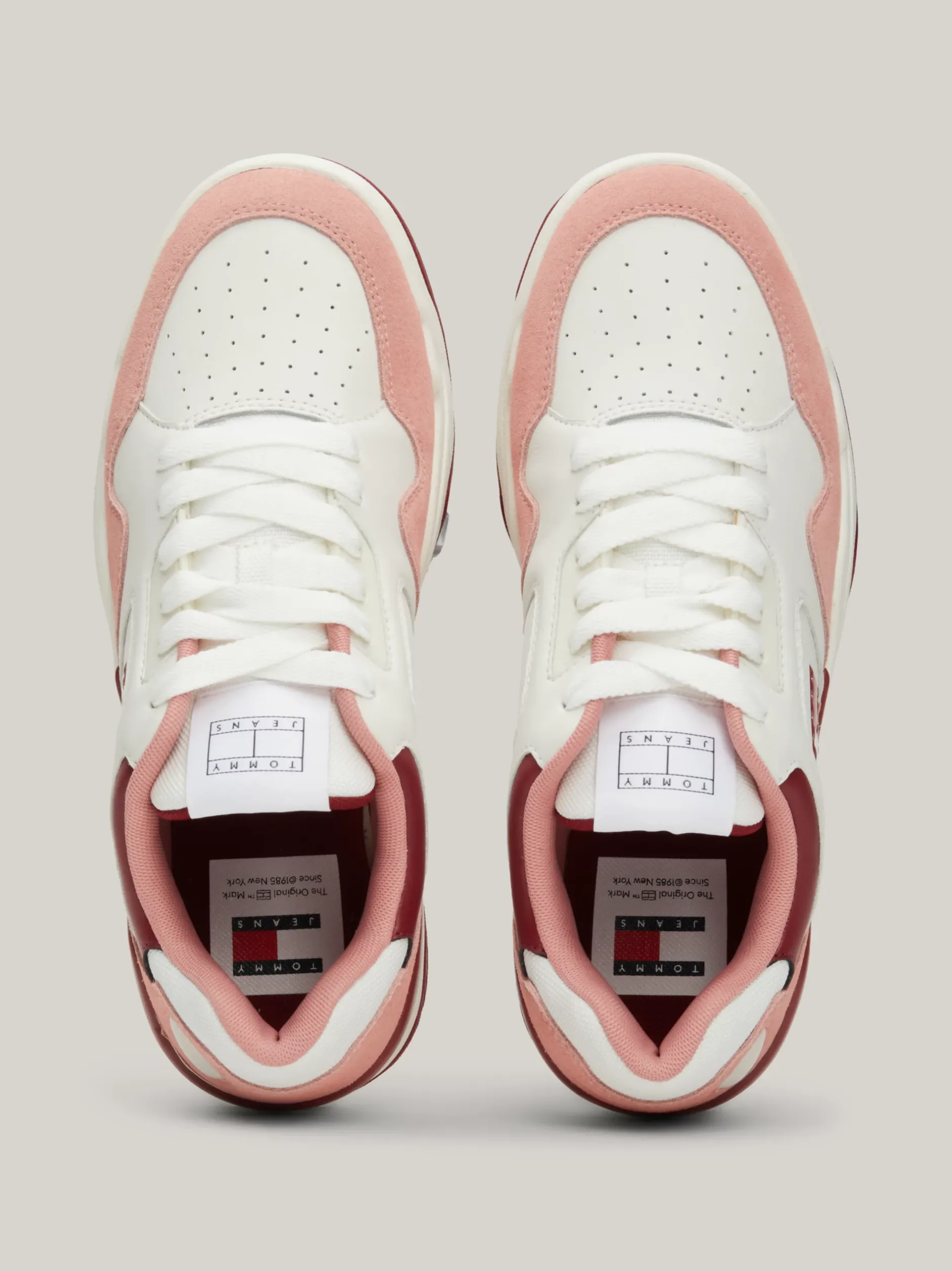 Sneakersy*Tommy Hilfiger Skórzane Buty Sportowe Z Kolorowymi Wstawkami CHALKY PINK