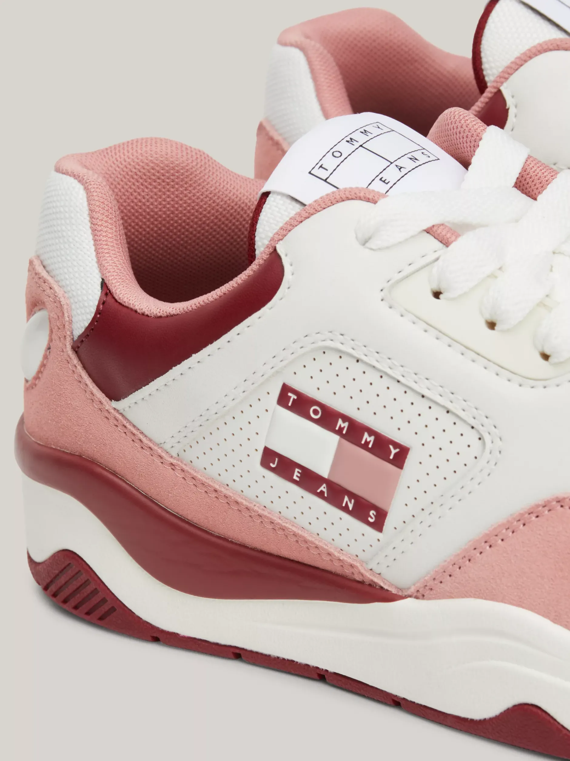 Sneakersy*Tommy Hilfiger Skórzane Buty Sportowe Z Kolorowymi Wstawkami CHALKY PINK
