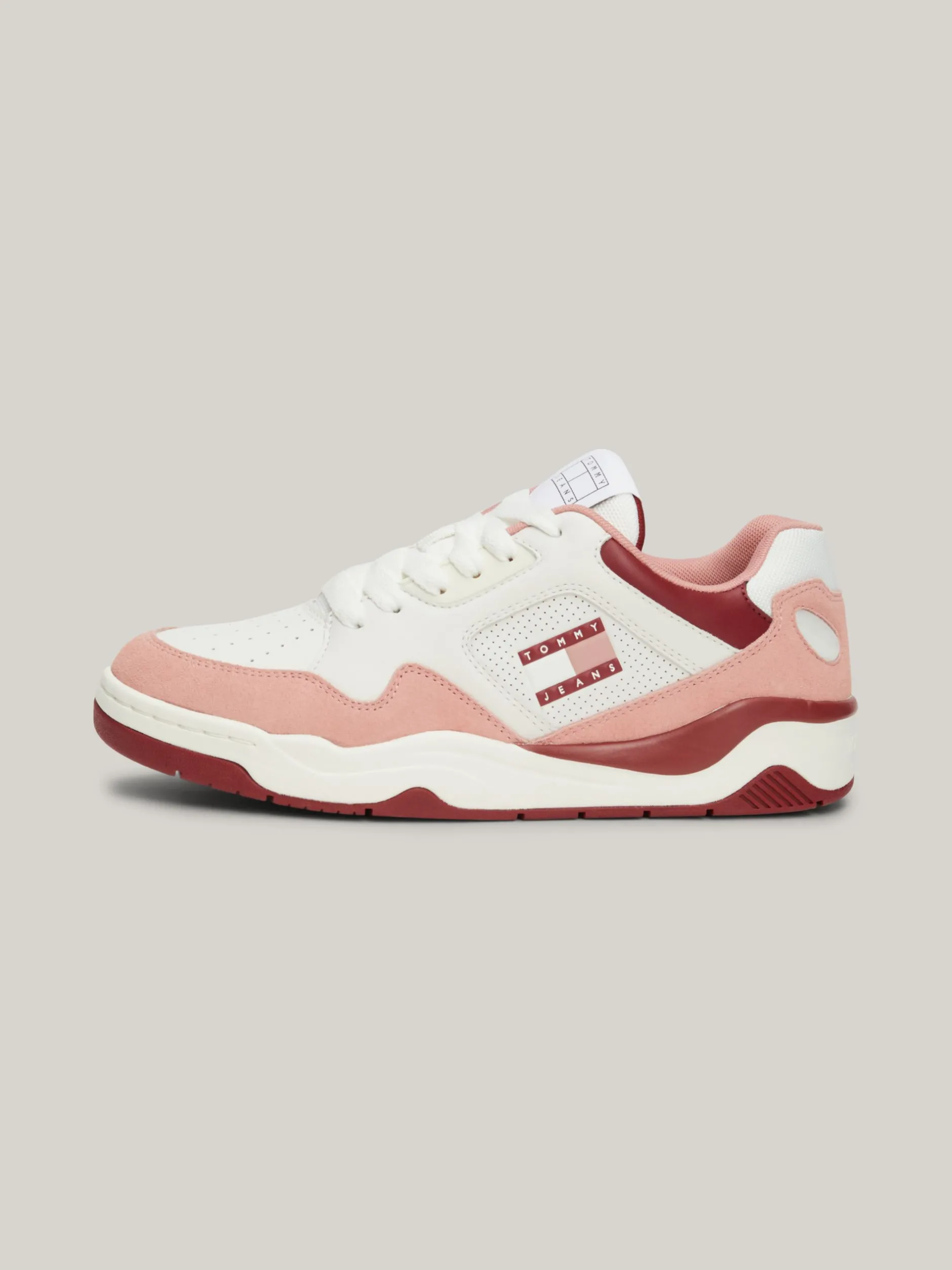 Sneakersy*Tommy Hilfiger Skórzane Buty Sportowe Z Kolorowymi Wstawkami CHALKY PINK