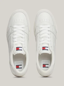 White Trainers|Sneakersy*Tommy Hilfiger Skórzane Buty Sportowe Z Logo W Kolorze Tła ECRU