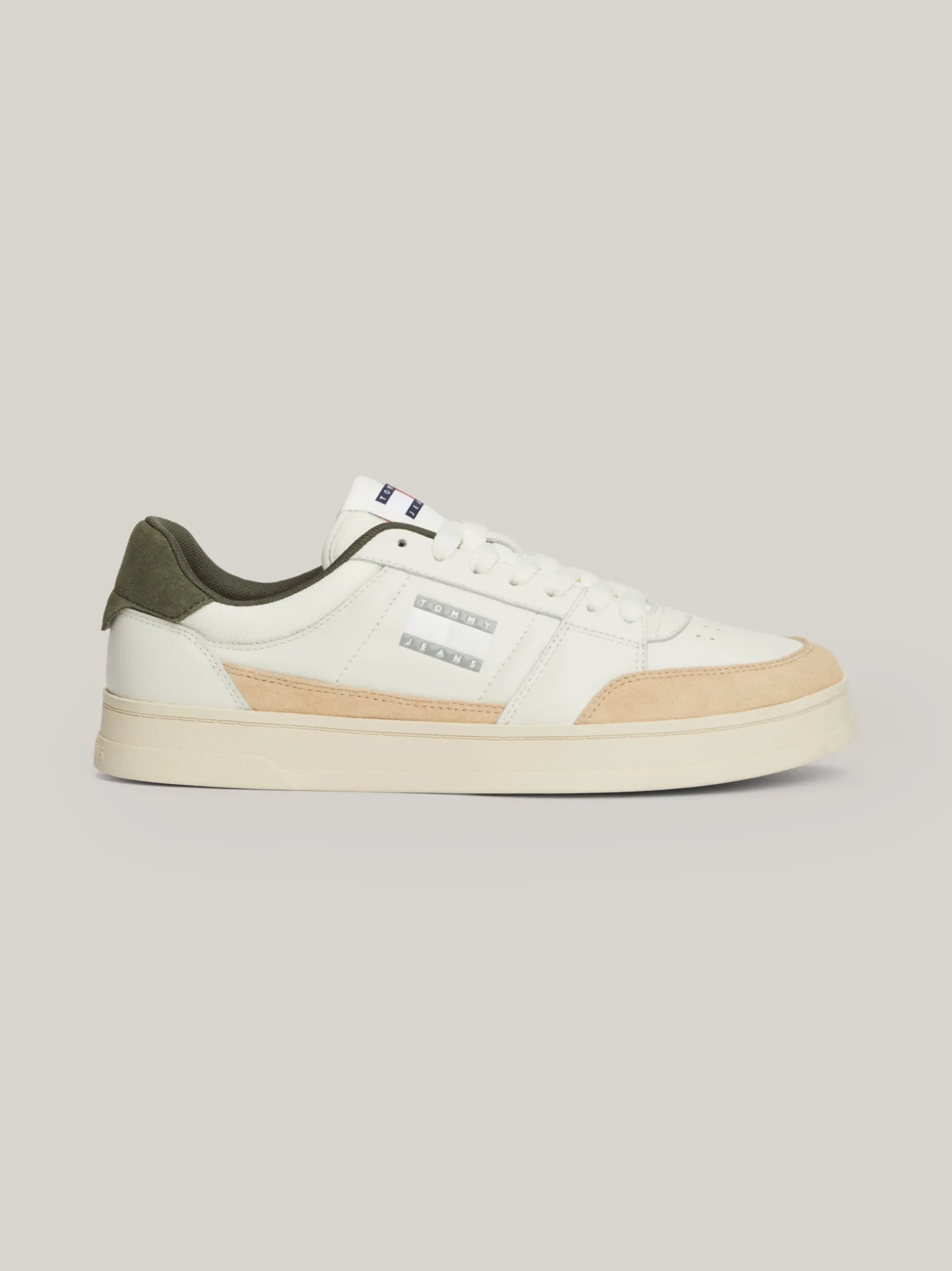 White Trainers|Sneakersy*Tommy Hilfiger Skórzane Buty Sportowe Z Logo W Kolorze Tła IVORY