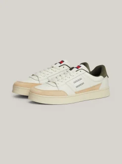 White Trainers|Sneakersy*Tommy Hilfiger Skórzane Buty Sportowe Z Logo W Kolorze Tła IVORY
