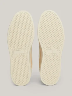 White Trainers|Sneakersy*Tommy Hilfiger Skórzane Buty Sportowe Z Logo W Kolorze Tła IVORY