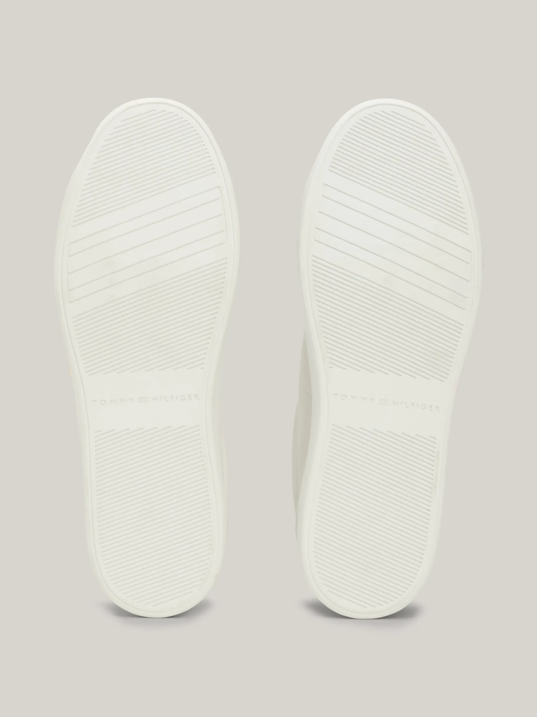 Sneakersy*Tommy Hilfiger Skórzane Buty Sportowe Z Monogramem TH ECRU/VESSEL BLUE