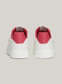 Sneakersy*Tommy Hilfiger Skórzane Buty Sportowe Z Monogramem TH ANCIENT WHITE/HERITAGE PINK