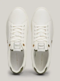 Sneakersy*Tommy Hilfiger Skórzane Buty Sportowe Z Monogramem TH ANCIENT WHITE