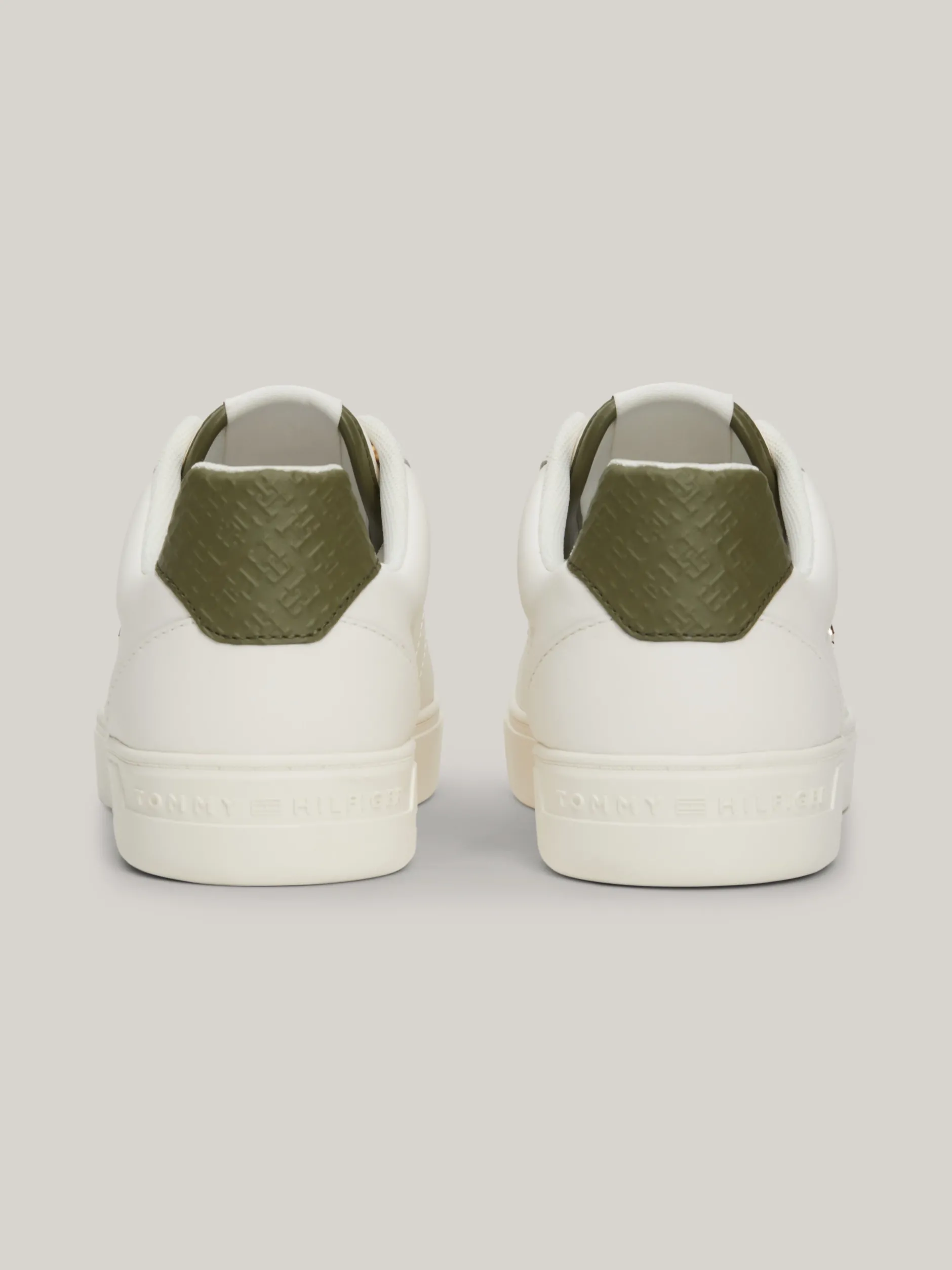 Sneakersy*Tommy Hilfiger Skórzane Buty Sportowe Z Monogramem TH ANCIENT WHITE