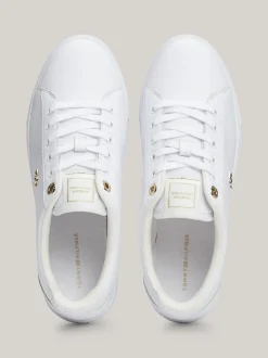 Sneakersy*Tommy Hilfiger Skórzane Buty Sportowe Z Monogramem TH WHITE