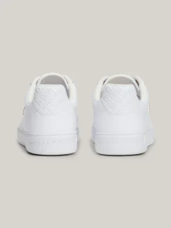 Sneakersy*Tommy Hilfiger Skórzane Buty Sportowe Z Monogramem TH WHITE