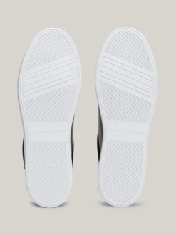 Sneakersy*Tommy Hilfiger Skórzane Buty Sportowe Z Metalicznym Logo BLACK