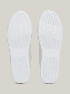 Sneakersy*Tommy Hilfiger Skórzane Buty Sportowe Z Metalicznym Logo ANCIENT WHITE
