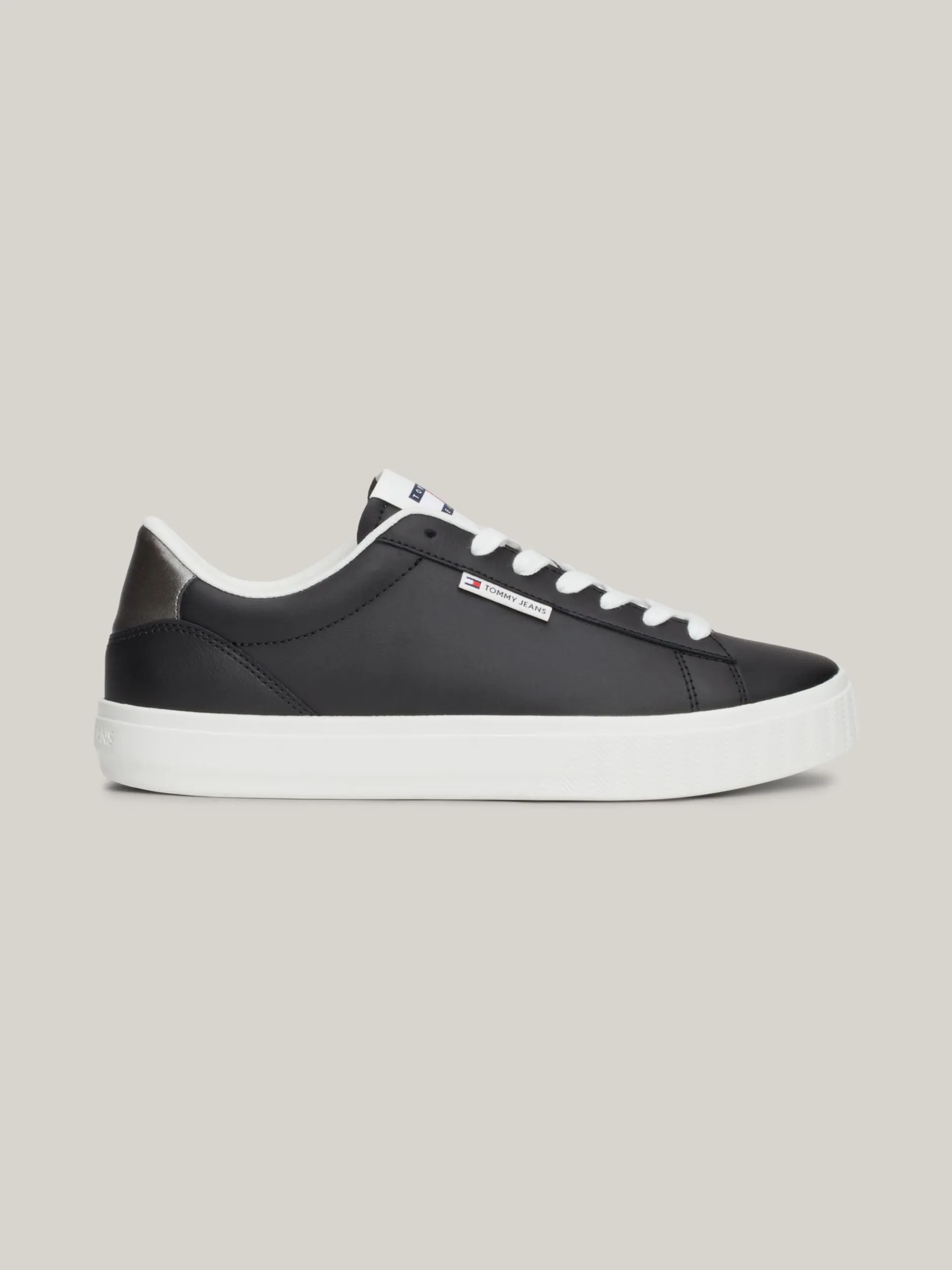 Sneakersy*Tommy Hilfiger Skórzane Buty Sportowe Z Podeszwą Cupsole BLACK