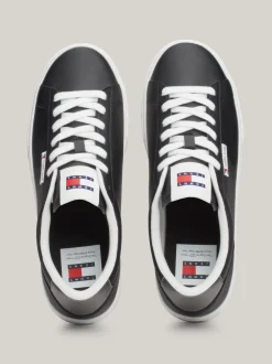 Sneakersy*Tommy Hilfiger Skórzane Buty Sportowe Z Podeszwą Cupsole BLACK
