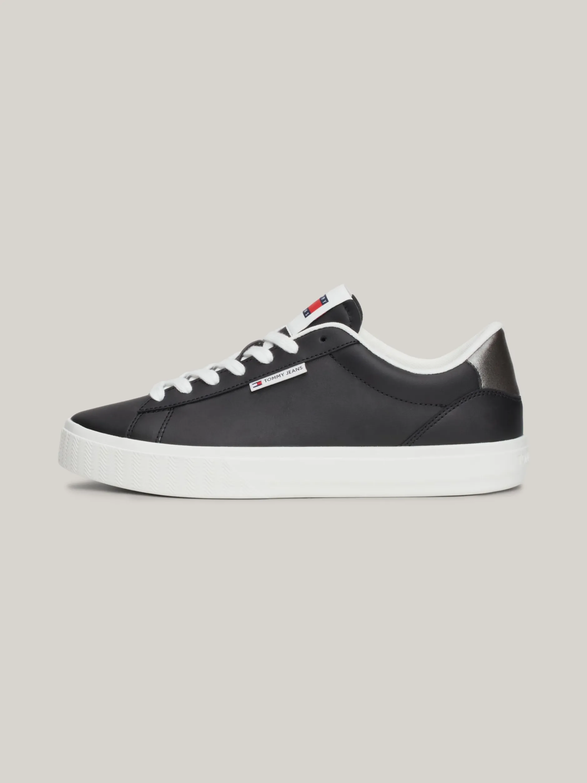 Sneakersy*Tommy Hilfiger Skórzane Buty Sportowe Z Podeszwą Cupsole BLACK