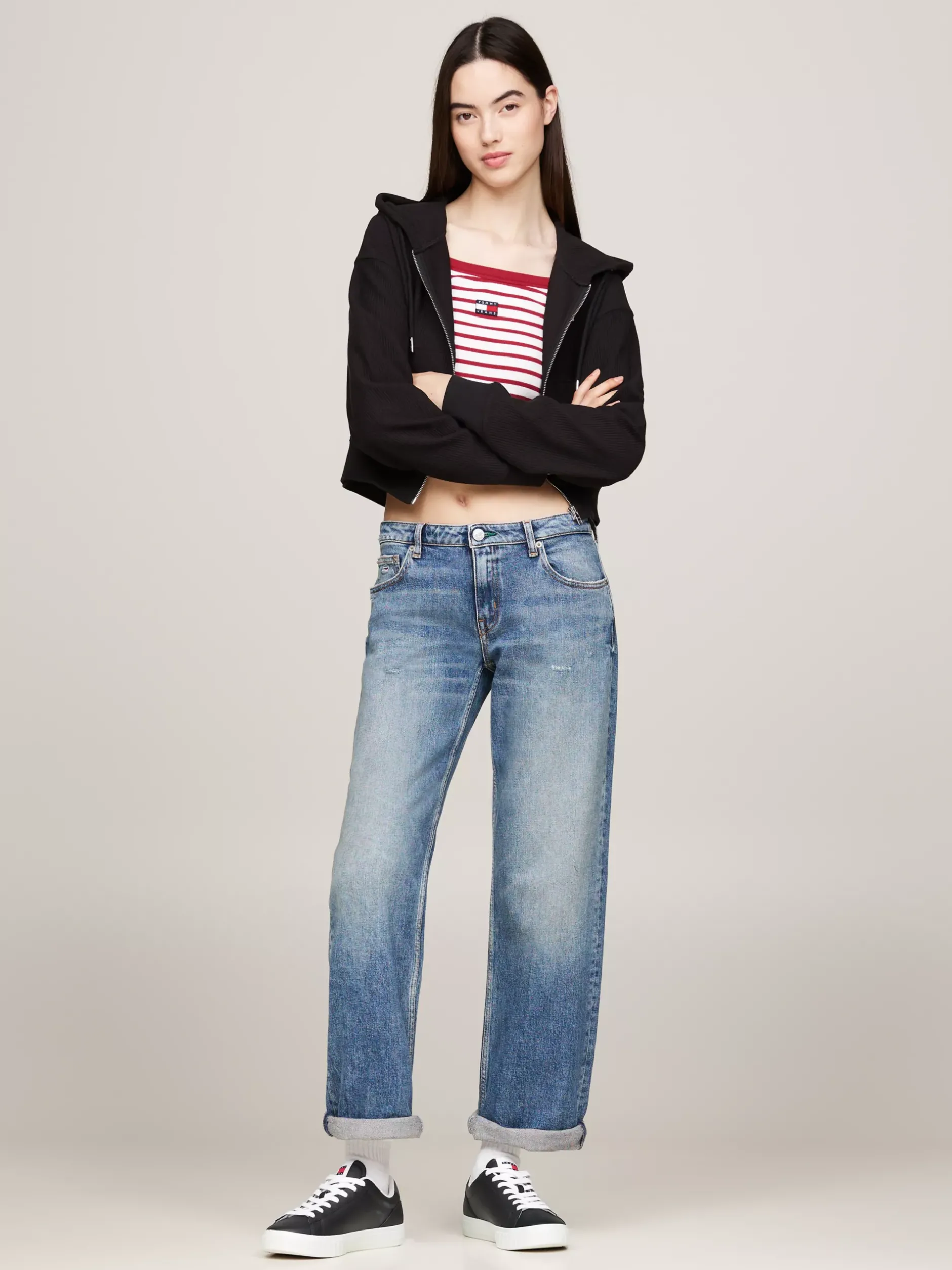 Sneakersy*Tommy Hilfiger Skórzane Buty Sportowe Z Podeszwą Cupsole BLACK