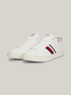 White Trainers|Sneakersy*Tommy Hilfiger Skórzane Buty Sportowe Z Sygnowaną Taśmą ANCIENT WHITE/ROUGE