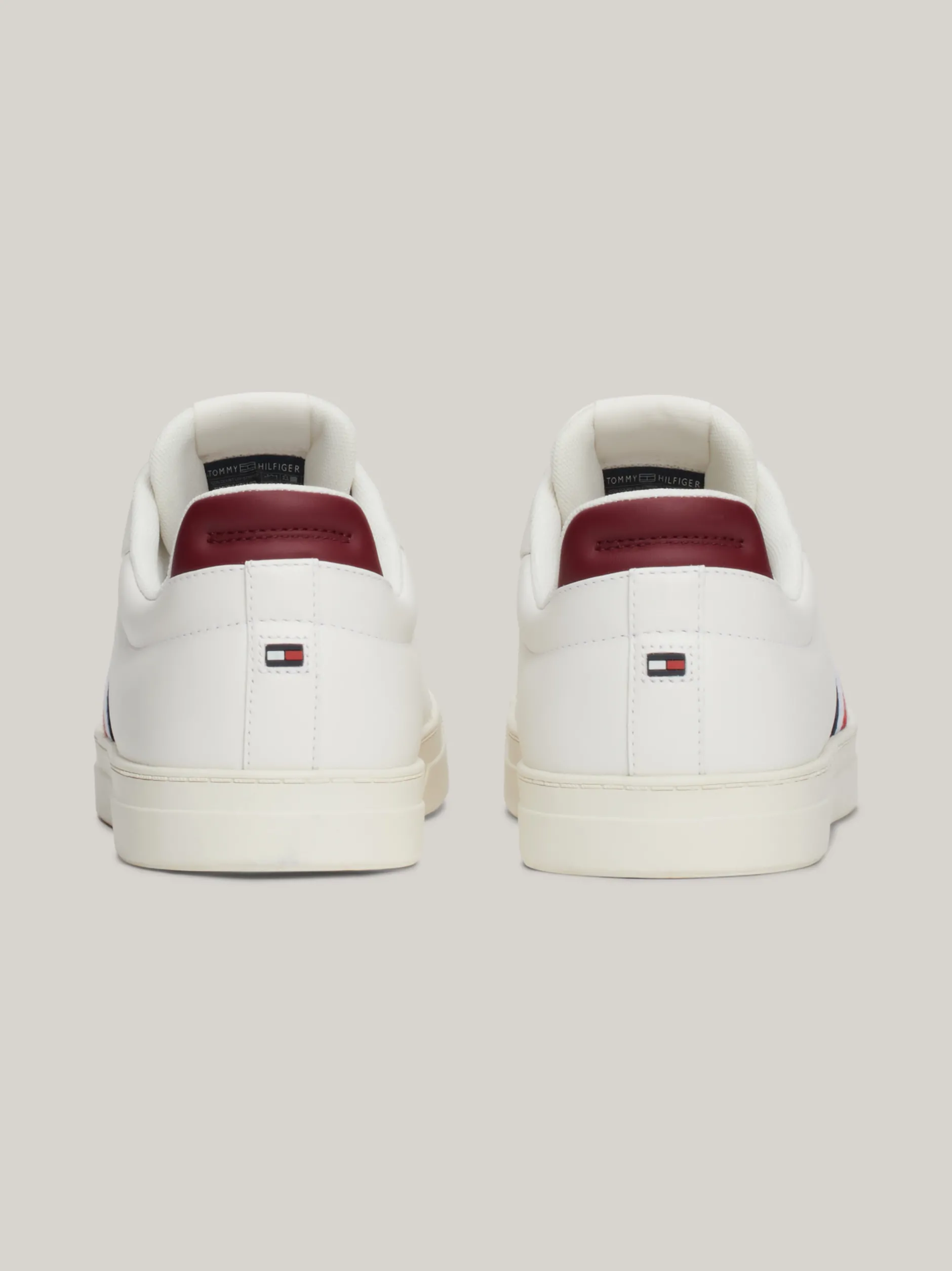 White Trainers|Sneakersy*Tommy Hilfiger Skórzane Buty Sportowe Z Sygnowaną Taśmą ANCIENT WHITE/ROUGE