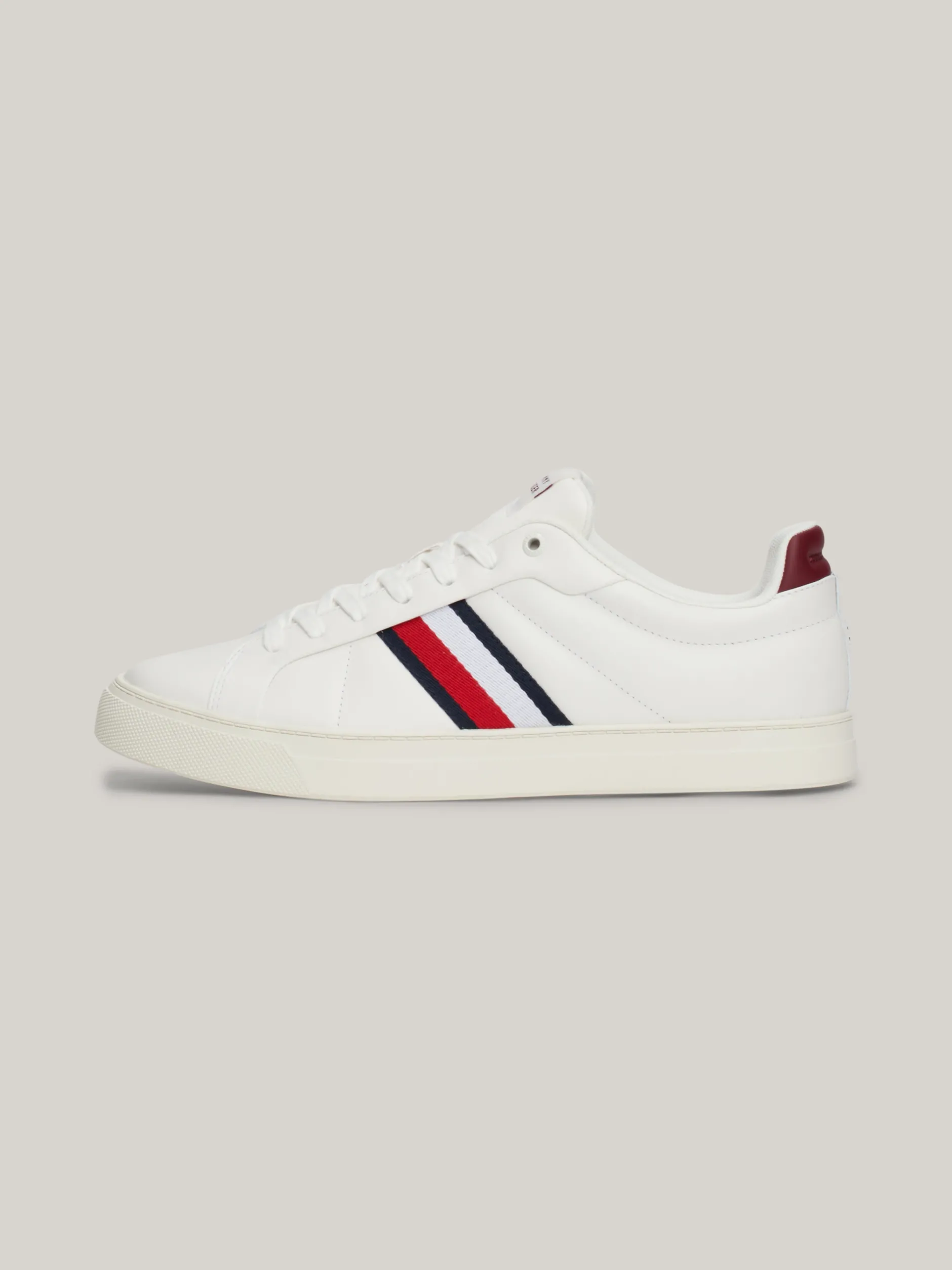 White Trainers|Sneakersy*Tommy Hilfiger Skórzane Buty Sportowe Z Sygnowaną Taśmą ANCIENT WHITE/ROUGE