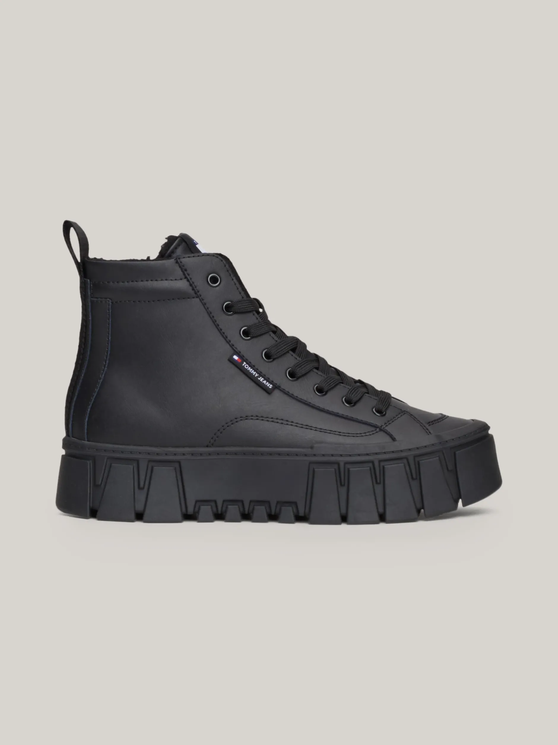 Sneakersy*Tommy Hilfiger Skórzane Buty Sportowe Za Kostkę BLACK