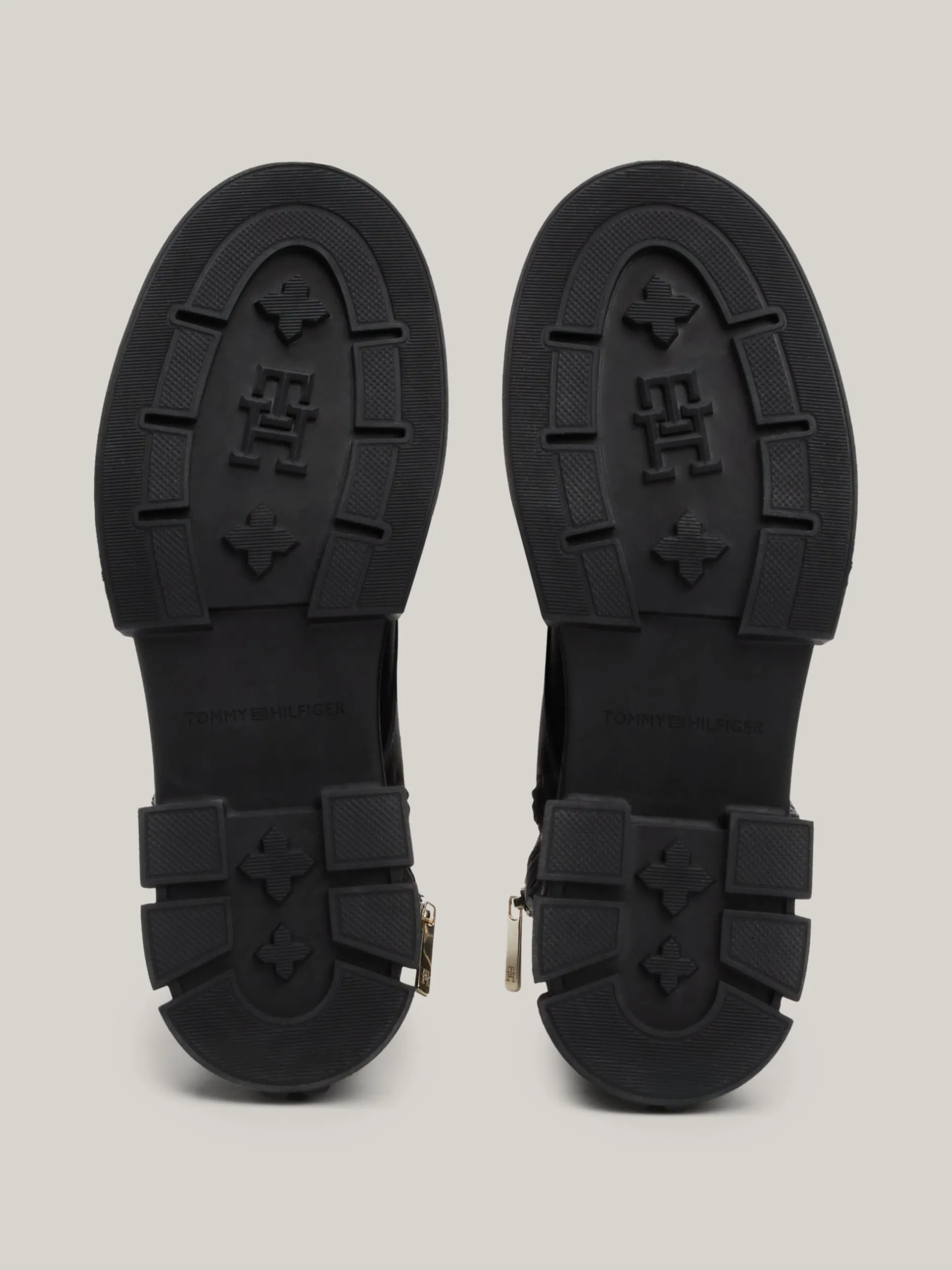 Sznurowane Botki|Botki*Tommy Hilfiger Skórzane Buty Typu Biker BLACK