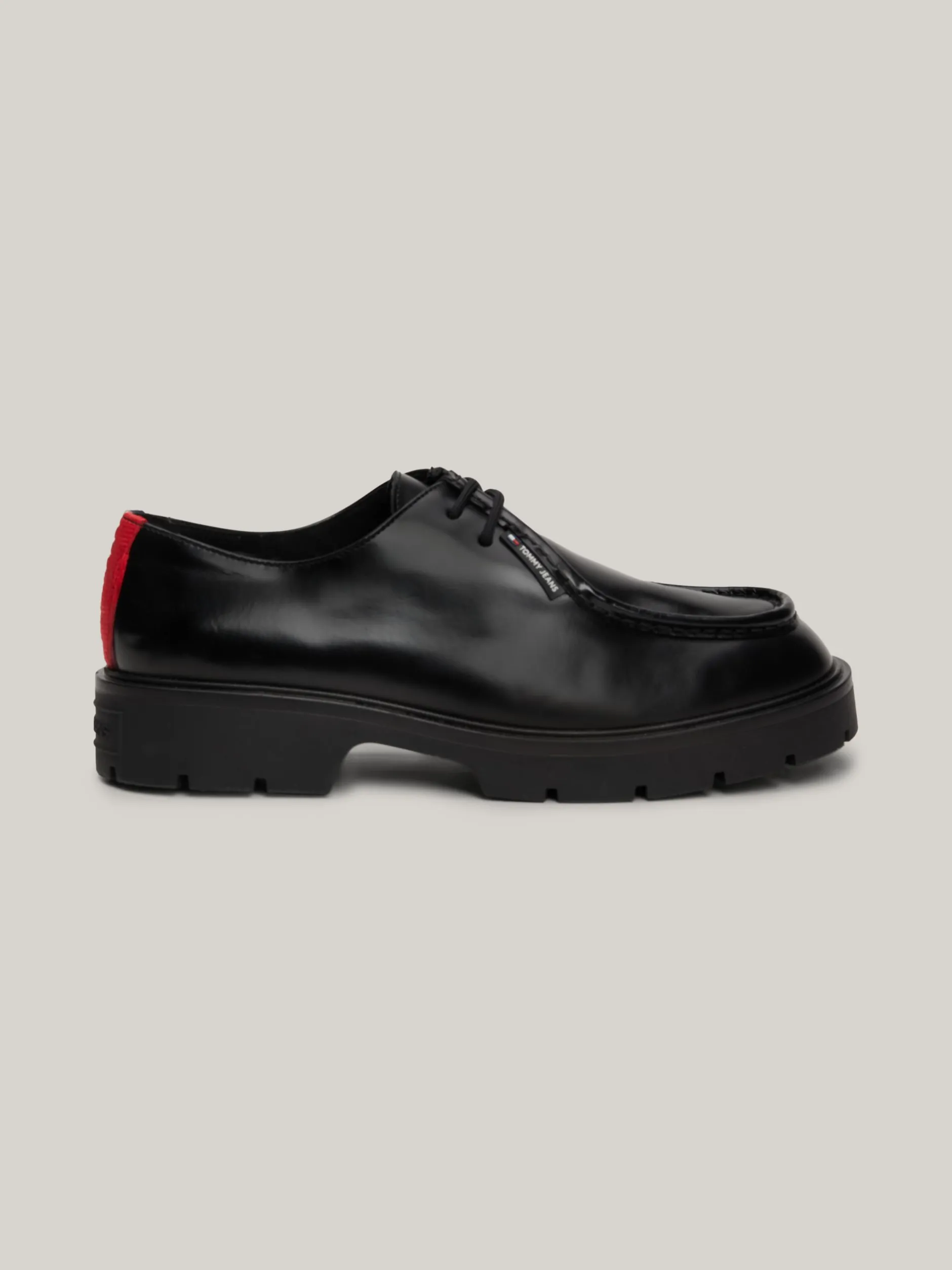 Buty Casual*Tommy Hilfiger Skórzane Buty Typu Derby Na Grubej Podeszwie BLACK
