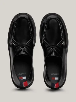 Buty Casual*Tommy Hilfiger Skórzane Buty Typu Derby Na Grubej Podeszwie BLACK