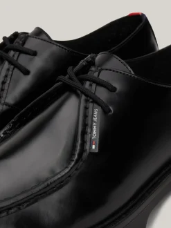 Buty Casual*Tommy Hilfiger Skórzane Buty Typu Derby Na Grubej Podeszwie BLACK