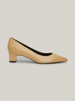 Czółenka*Tommy Hilfiger Skórzane Buty Z Noskiem W Szpic CLASSIC KHAKI